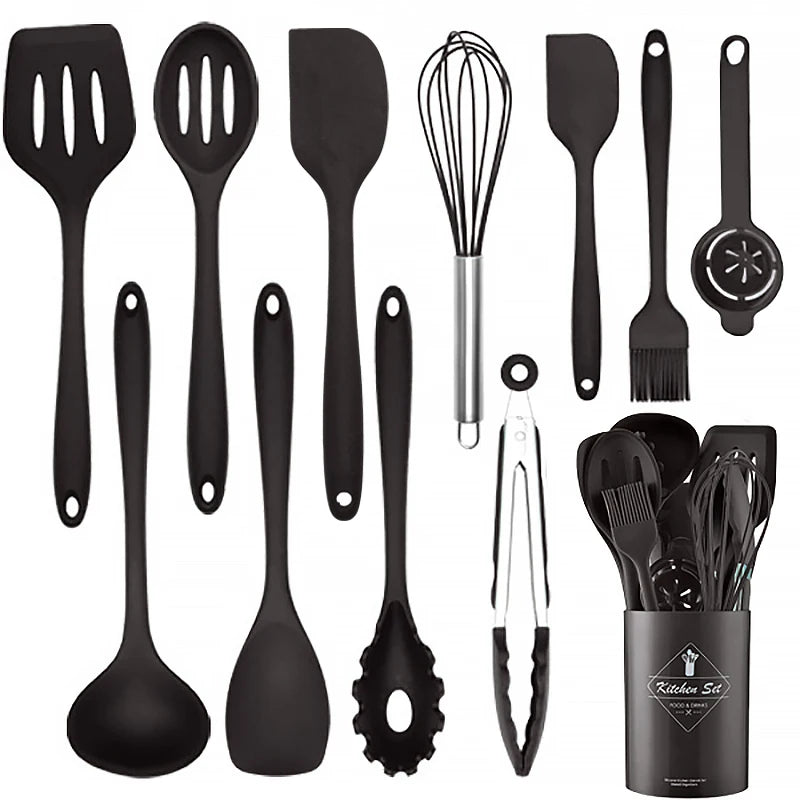 12Pcs Silicone Cooking Utensils Non-Stick Cooking Tools Universal Heat Kitchenware Resistant Kitchen Kitchen Accessories Tools