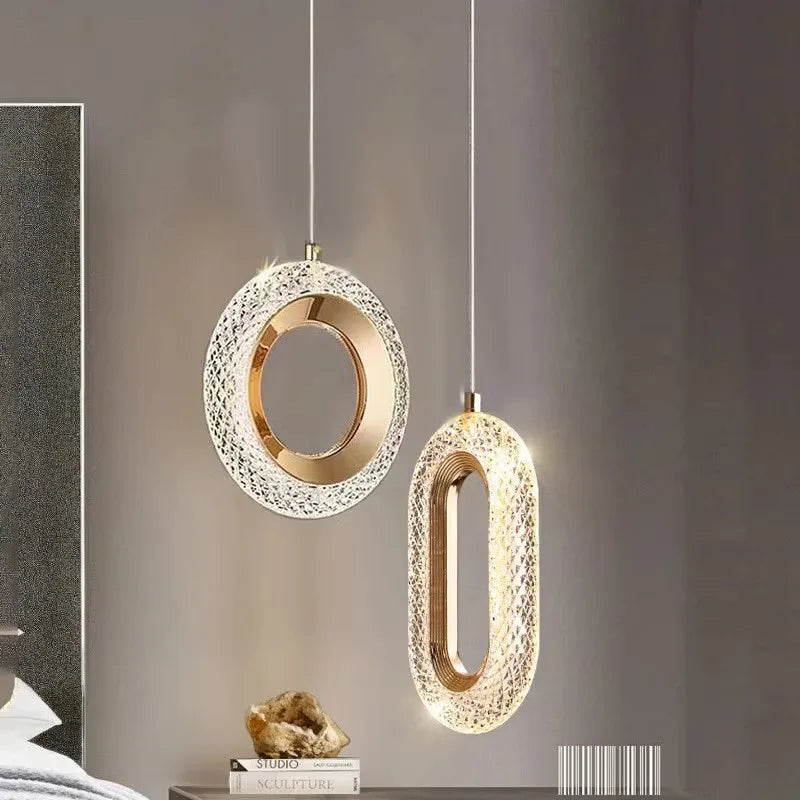 Modern Simple Nordic Chandeliers Luxury Iron Pendant Ceiling Light for Livingroom Bedroom Bedside Pendant Light