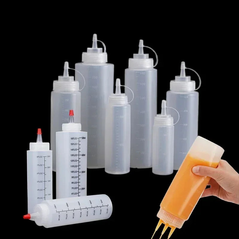 Plastic Condiment Squeeze Bottles Squirt Bottles Containers for Sauces Ketchup BBQ Syrup Oils Salad Sauce Squeeze Bottle