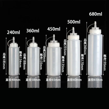 Sharp-nosed Squeeze Sauce Bottle Tomato Sauce Bottle Salad Dressing Squeeze Bottle Squeeze Bottles Kitchen Utensils Bottles