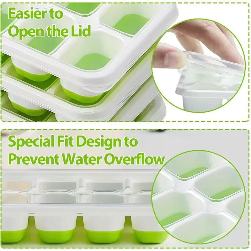 14 Grid Ice Cube Tray Silicone Mold Square Ice Cube Tray Mold Ice Cube Maker Non-toxic Durable Kitchen Tool Bar Pub Ice Maker