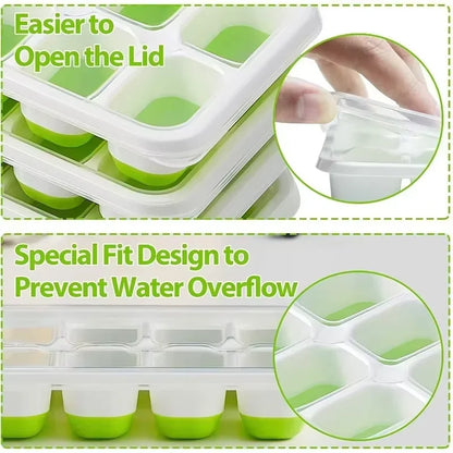 14 Grid Ice Cube Tray Silicone Mold Square Ice Cube Tray Mold Ice Cube Maker Non-toxic Durable Kitchen Tool Bar Pub Ice Maker
