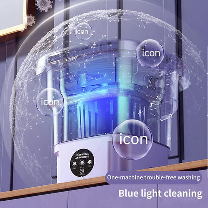 Portable Washing Machine with 3 Intelligent Cleaning Modes, 8L Mini Washer with Foldable Design, Mini Folding Washing for Travel