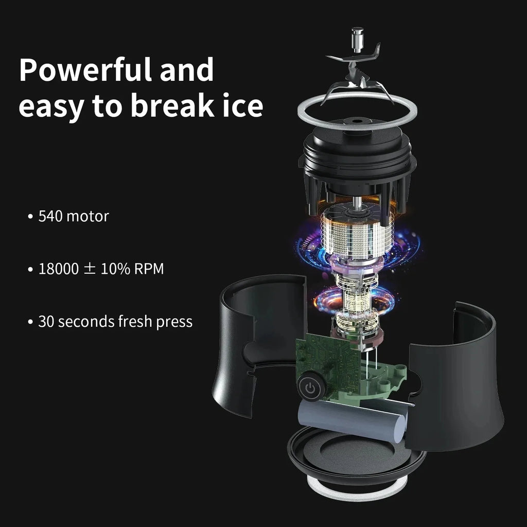 Household Fruit Juicer Portable Electric Juicer Blender USB Rechargeable Fruit Mixer 600ML Fruit Juicer Multi-functional Blender