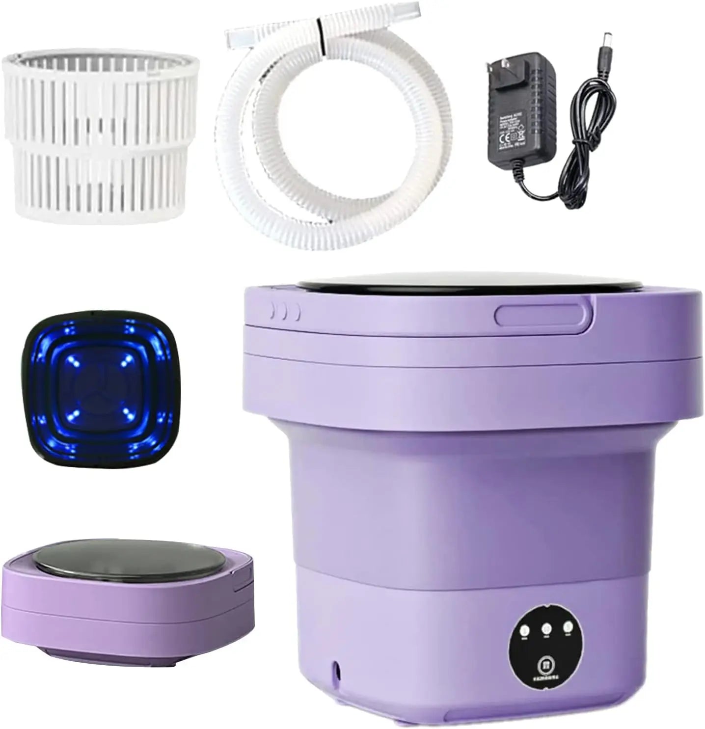 Portable Washing Machine with 3 Intelligent Cleaning Modes, 8L Mini Washer with Foldable Design, Mini Folding Washing for Travel