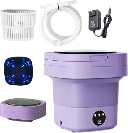 Portable Washing Machine with 3 Intelligent Cleaning Modes, 8L Mini Washer with Foldable Design, Mini Folding Washing for Travel