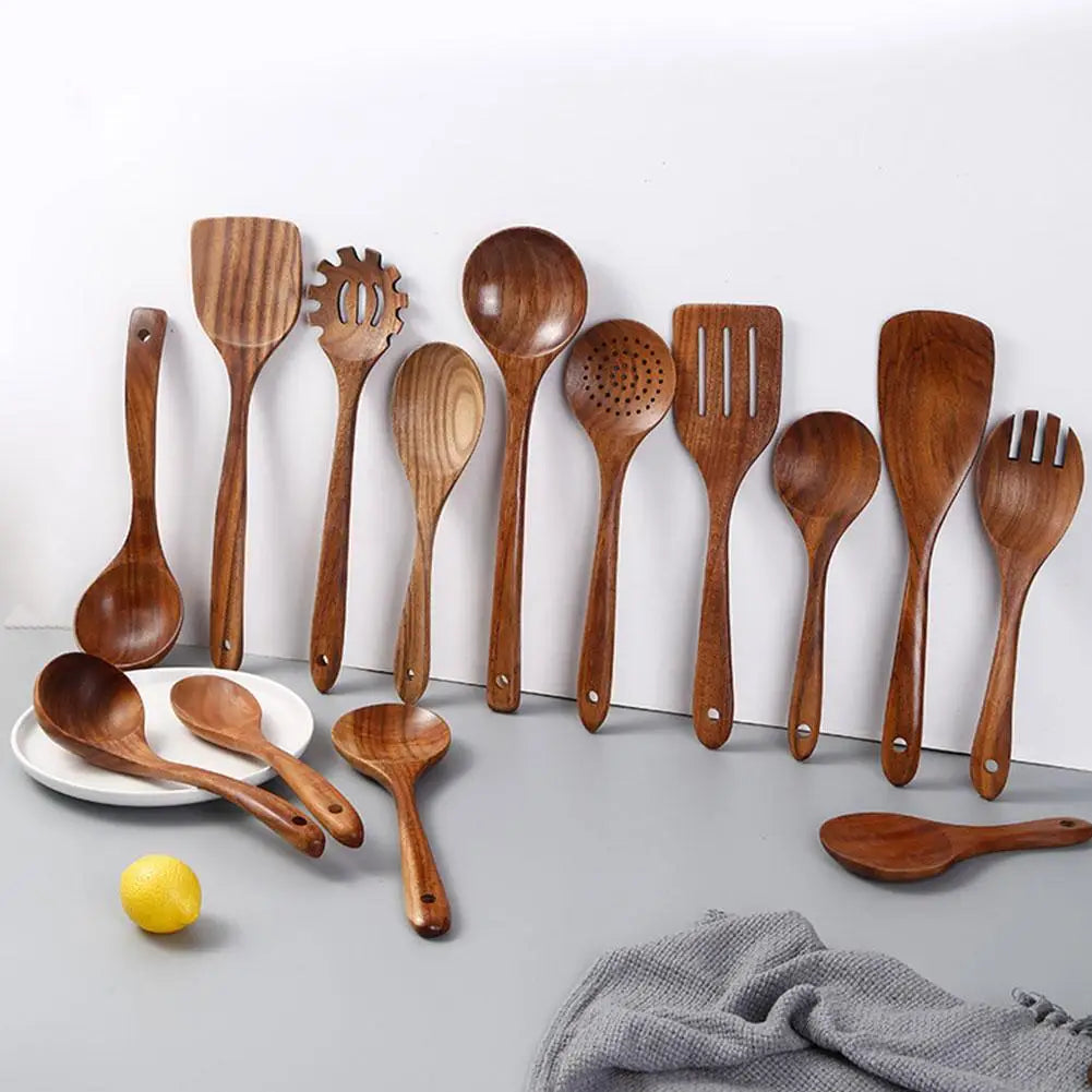 Walnut Wood Tableware Spoon Rice Colander Soup Skimmer Cooking Soup Spoons Scoop Kitchen Wooden Cooking Utensils