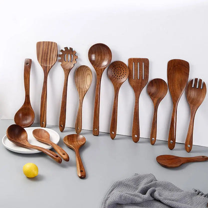 Walnut Wood Tableware Spoon Rice Colander Soup Skimmer Cooking Soup Spoons Scoop Kitchen Wooden Cooking Utensils