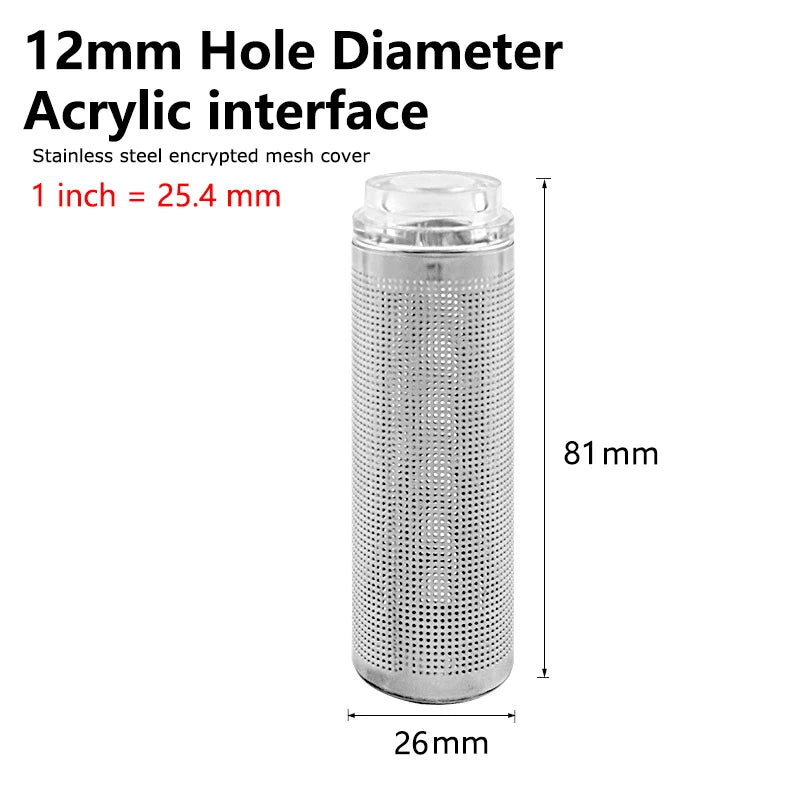 12/16mm Aquarium Inflow Inlet Filter Stainless Steel Mesh Net Guard Fish Tank Filter Accesories Intake Strainer Prefilter cover
