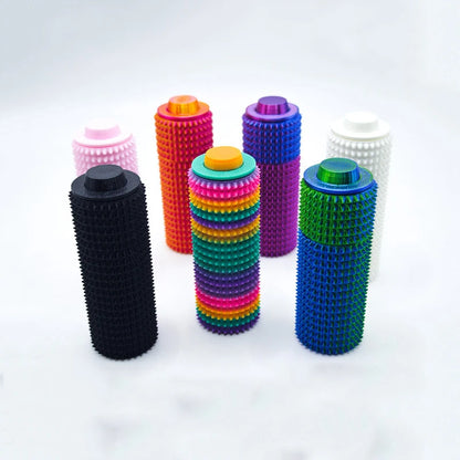Sensory Roller Fidget Toy Clicker Tactile Spikes for Anxiety Stress Relief Pain Stimming Autism Over Stimulation with Lanyard
