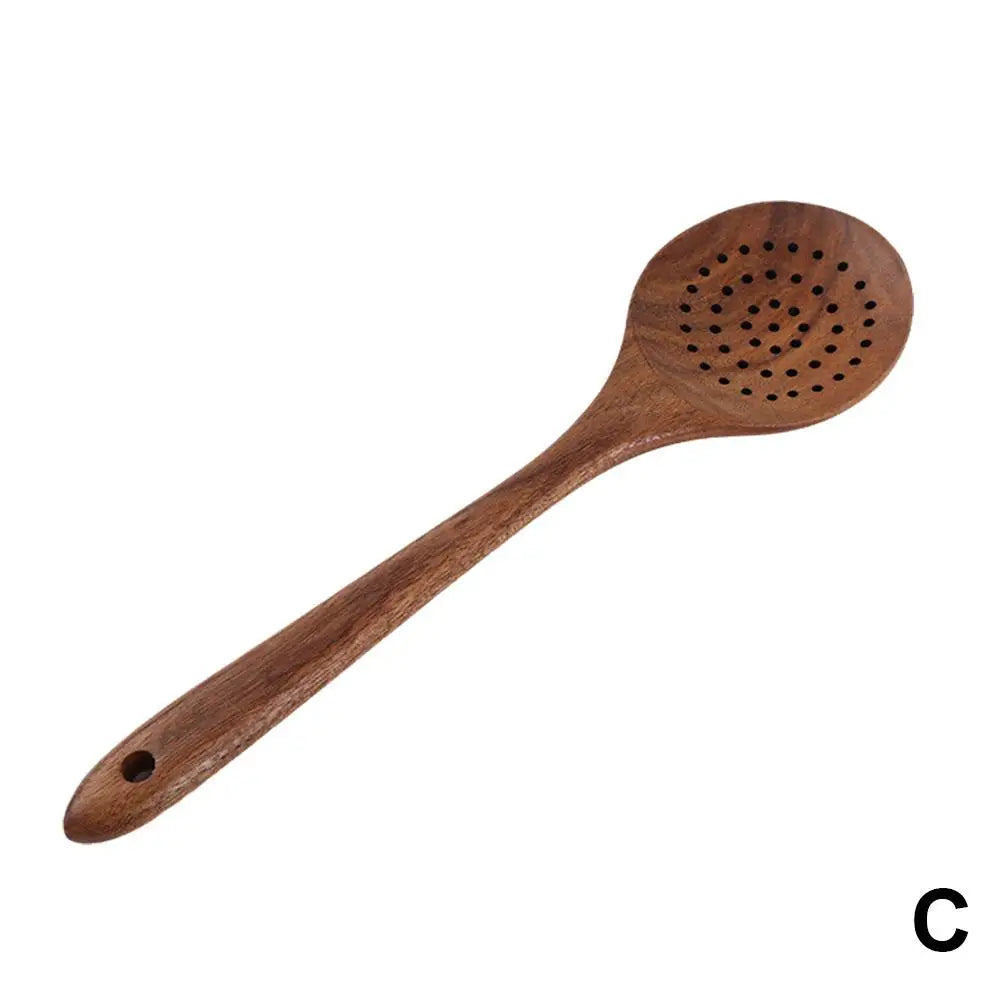 Walnut Wood Tableware Spoon Rice Colander Soup Skimmer Cooking Soup Spoons Scoop Kitchen Wooden Cooking Utensils