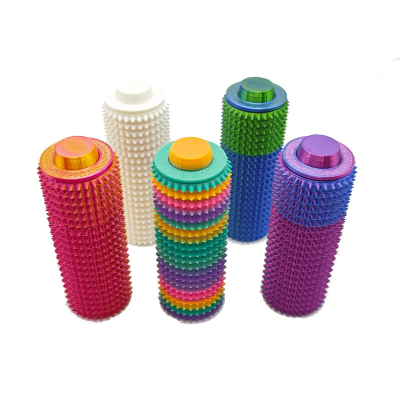Sensory Roller Fidget Toy Clicker Tactile Spikes for Anxiety Stress Relief Pain Stimming Autism Over Stimulation with Lanyard