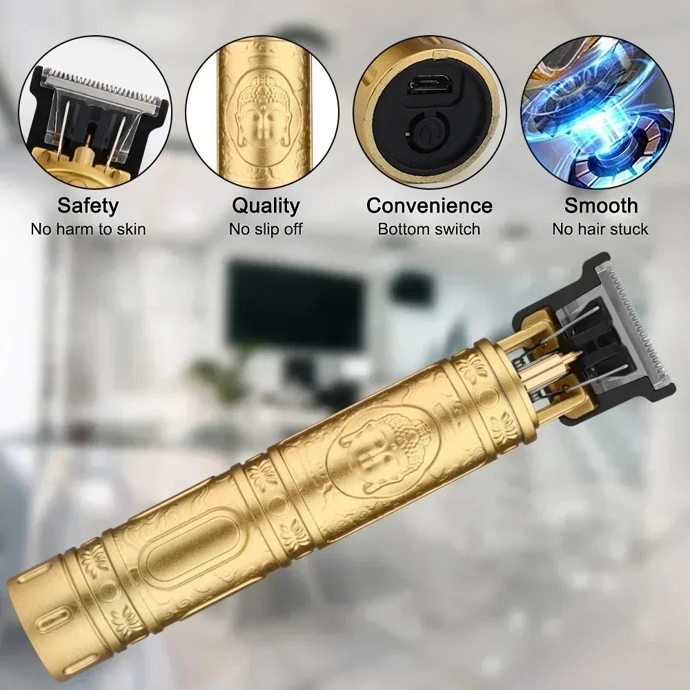 Vintage Hair Clipper USB Charging Hair Cutting Machine Electric Hair Trimmer Portable Shaver Professional Barber Boyfriend Gift