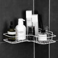 1pc Stainless Steel Corner Shower Caddy, No-Drilling Wall-Mounted Bathroom Organizer, Multi-functional Storage Shelf For Kitchen