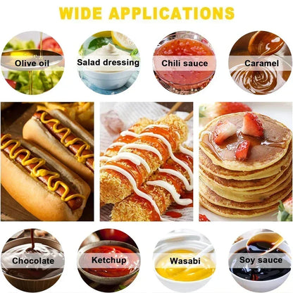 Plastic Condiment Squeeze Bottles Squirt Bottles Containers for Sauces Ketchup BBQ Syrup Oils Salad Sauce Squeeze Bottle