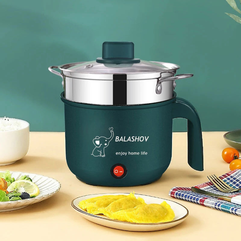 Mini Electric Cooker Non-Stick 1-2 Person Single/Dual Hot Pot Steamer Multifunctional Home Kitchen Appliance