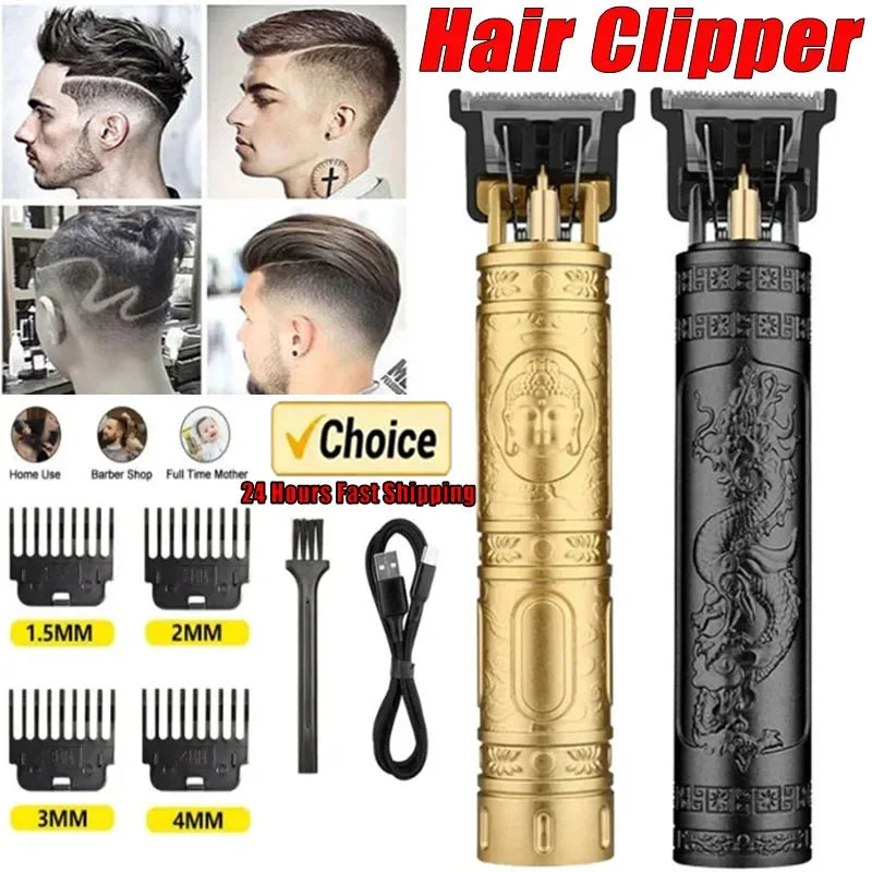 Vintage Hair Clipper USB Charging Hair Cutting Machine Electric Hair Trimmer Portable Shaver Professional Barber Boyfriend Gift