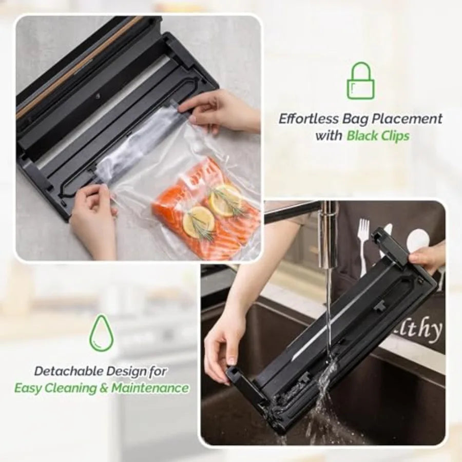 Vacuum Sealer Machine DryMoist modes Precision 8-in-1 household food preservation system with build in Cutter easy to clean wit