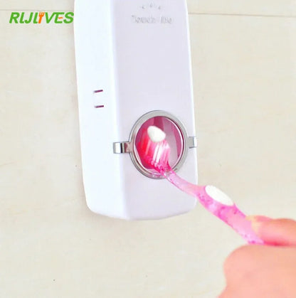Fashion Automatic Toothpaste Dispenser +Toothbrush Holder Set Family Set Wall Mount Rack Bath Oral Wholesale