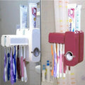 Fashion Automatic Toothpaste Dispenser +Toothbrush Holder Set Family Set Wall Mount Rack Bath Oral Wholesale
