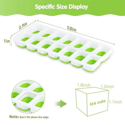 14 Grid Ice Cube Tray Silicone Mold Square Ice Cube Tray Mold Ice Cube Maker Non-toxic Durable Kitchen Tool Bar Pub Ice Maker