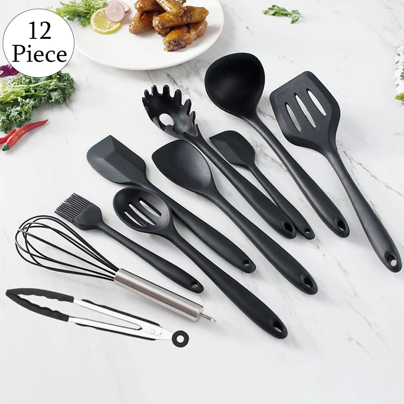 12Pcs Silicone Cooking Utensils Non-Stick Cooking Tools Universal Heat Kitchenware Resistant Kitchen Kitchen Accessories Tools