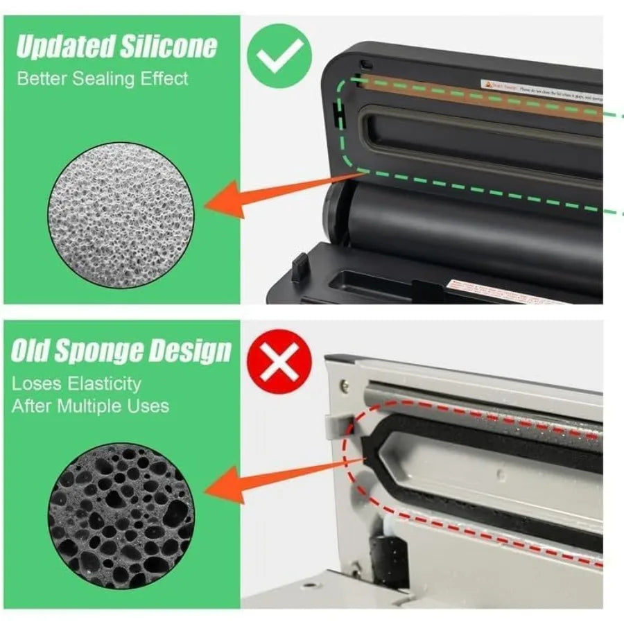 Cordless vacuum sealer for dry/moist food storage ABS plastic black rechargeable with 1 air hose and 2 mason jar sealers