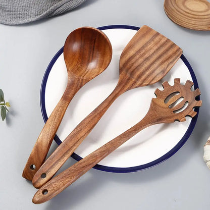 Walnut Wood Tableware Spoon Rice Colander Soup Skimmer Cooking Soup Spoons Scoop Kitchen Wooden Cooking Utensils