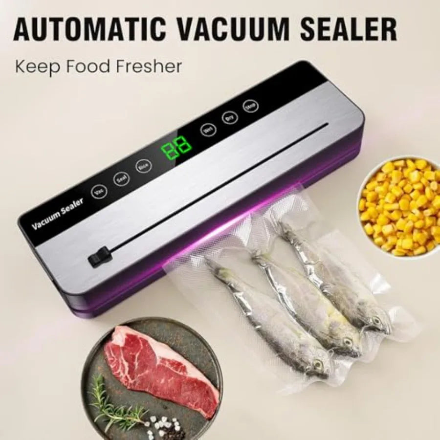 Vacuum Sealer Machine DryMoist modes Precision 8-in-1 household food preservation system with build in Cutter easy to clean wit