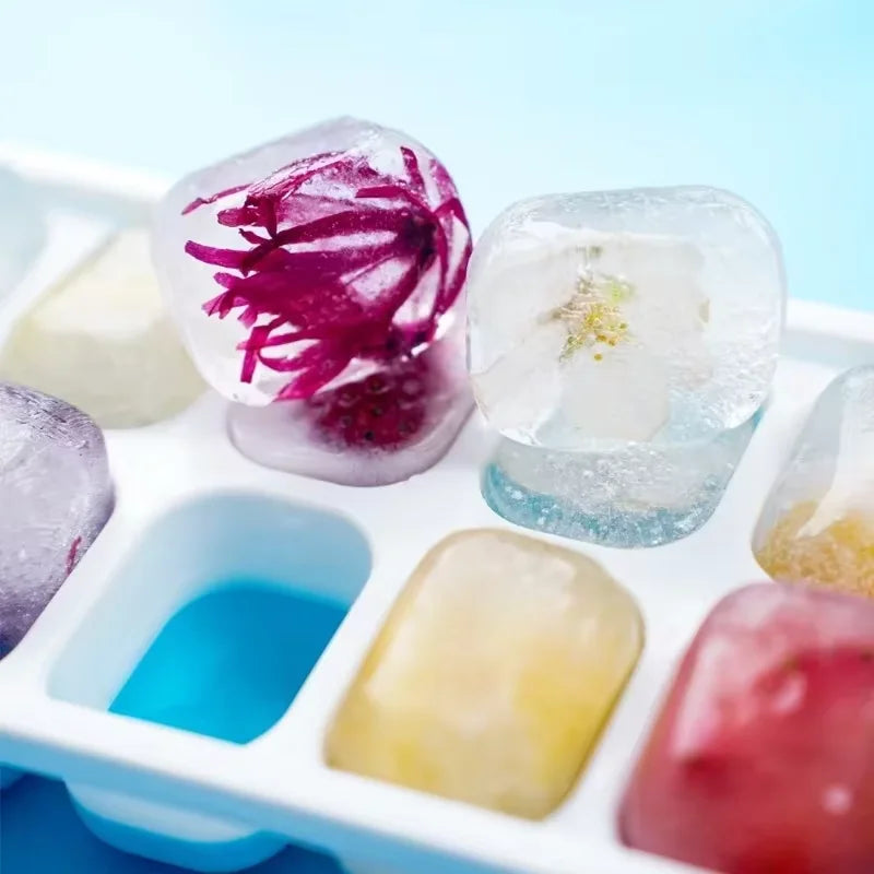 14 Grid Ice Cube Tray Silicone Mold Square Ice Cube Tray Mold Ice Cube Maker Non-toxic Durable Kitchen Tool Bar Pub Ice Maker
