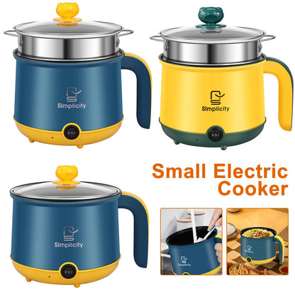 1.8L Electric Hot Pot Electric Cooking Pot Non-Stick Cooker 2 Gear Mini Hot Pot Cooker Dry Protection Heating Boil Ramen Cooker